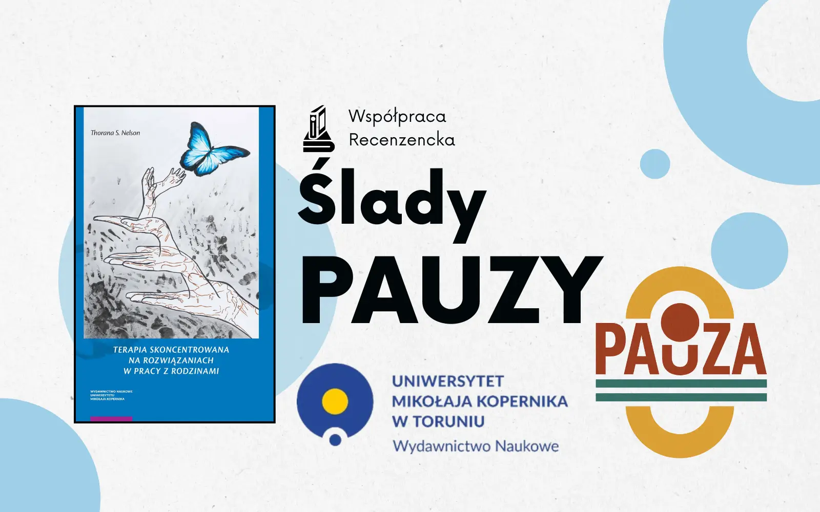 okładka recenzowanej książki o tsr, obok napis ślady pauzy
