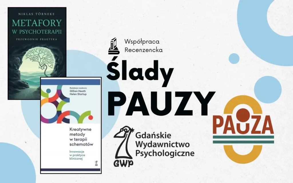 okładki recenzowanych książek, obok napis ślady pauzy