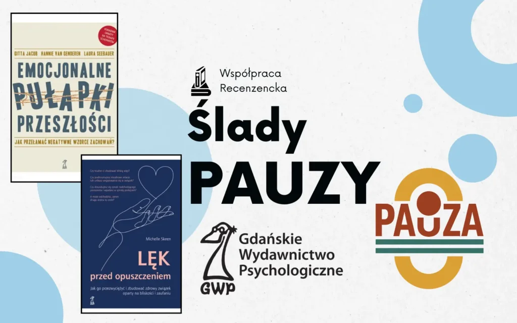 okładki recenzowanych książek, obok napis ślady pauzy