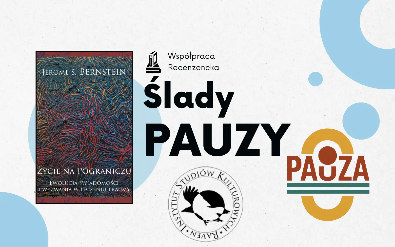 okładka recenzowanej książki, obok napis "ślady pauzy"