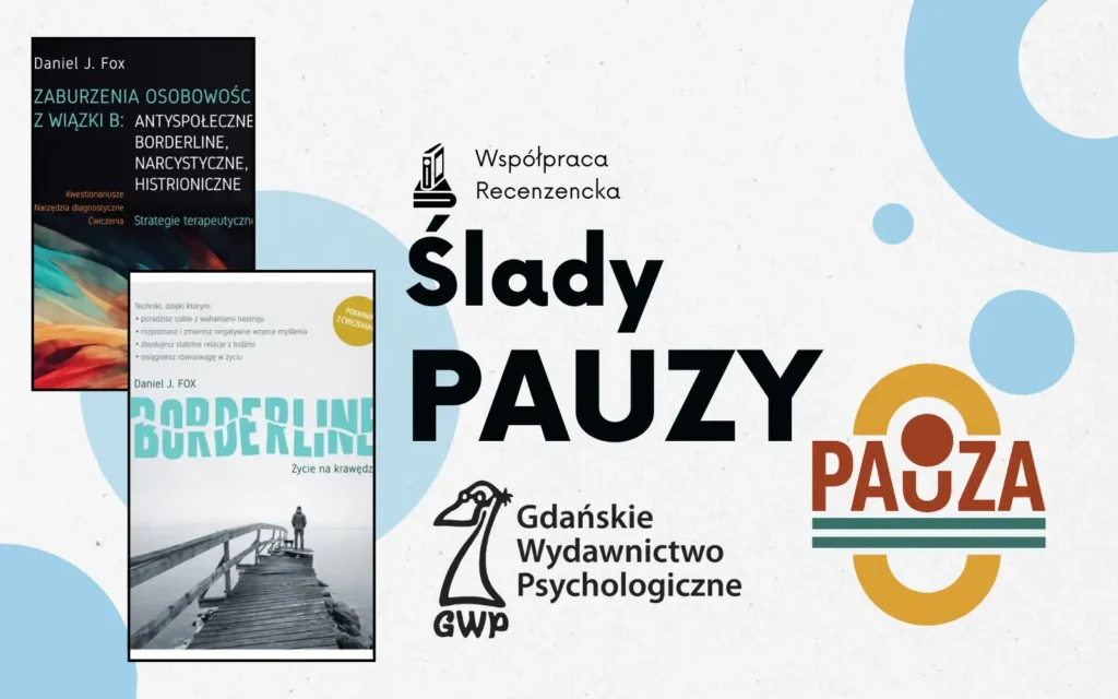 okładki recenzowanych książek, obok napis ślady pauzy